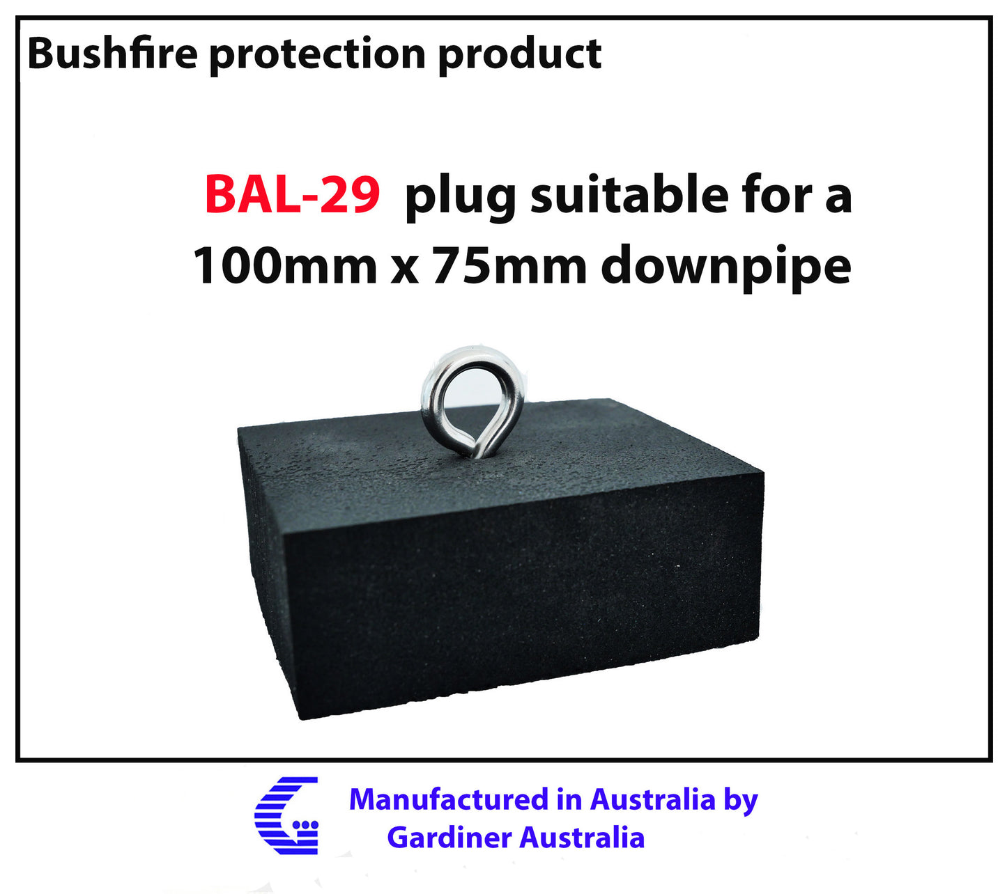 BAL-29 fire resistant Downpipe plugs