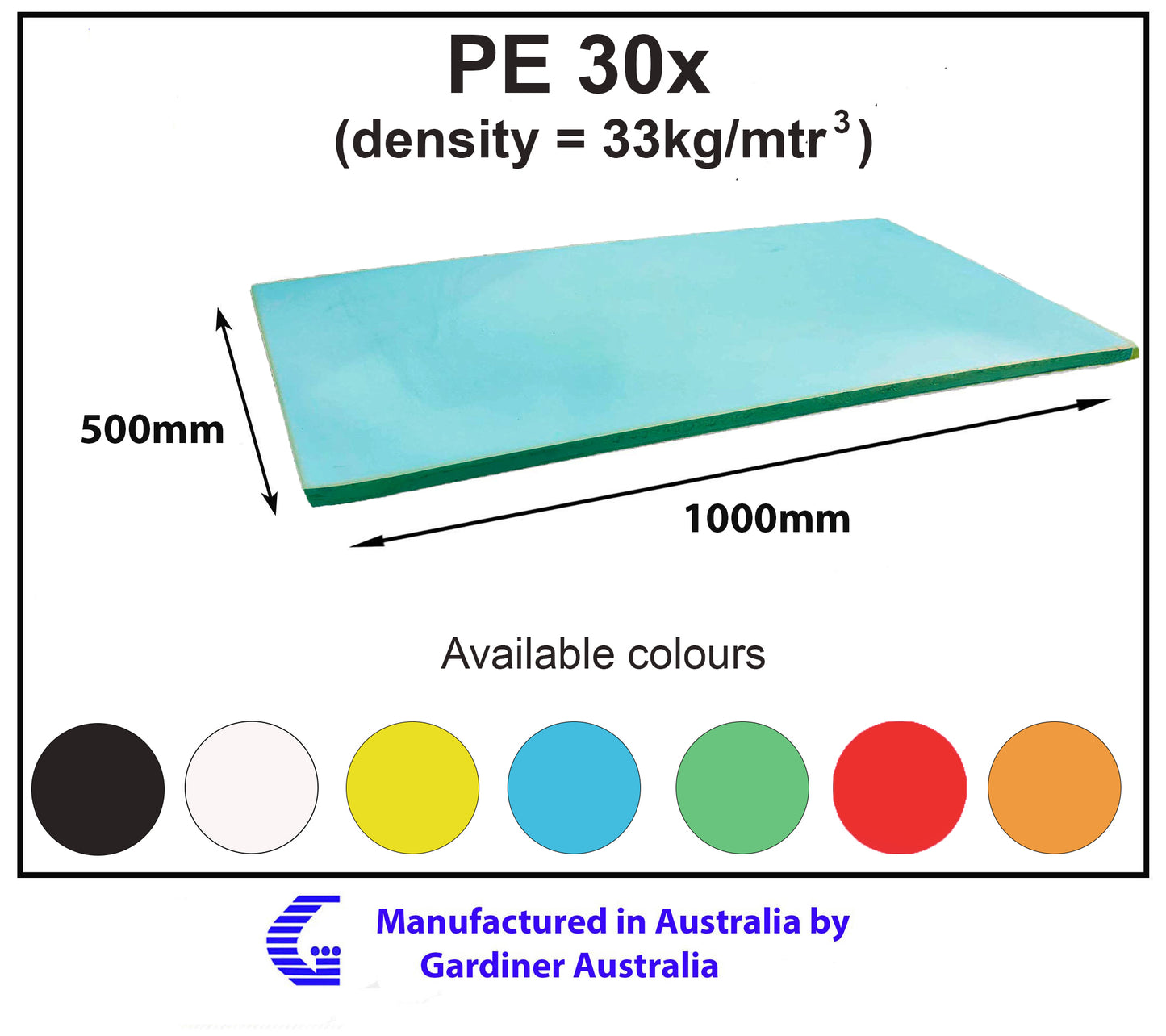 PE 30x (33 Kg/mtr3) foam sheet