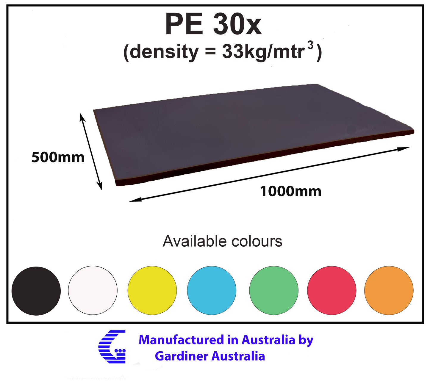 PE 30x (33 Kg/mtr3) foam sheet