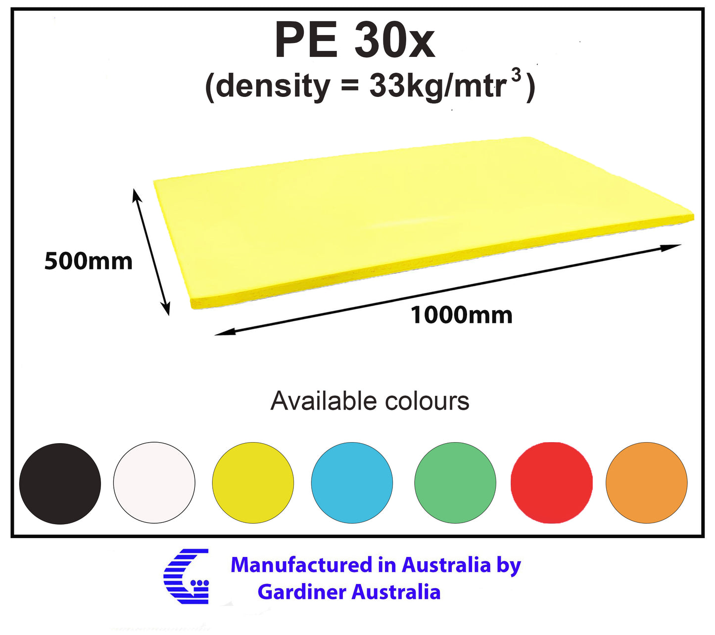 PE 30x (33 Kg/mtr3) foam sheet
