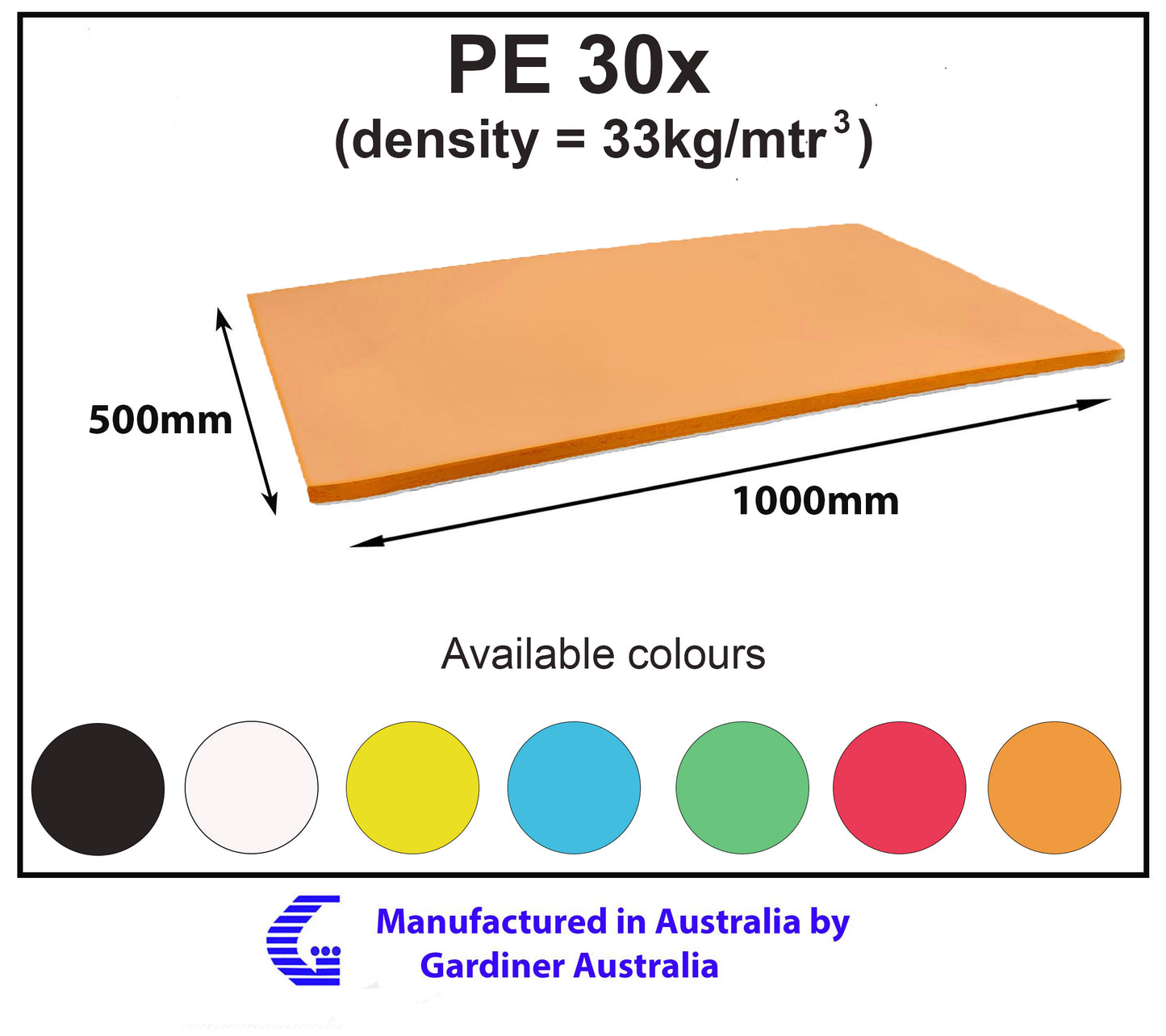PE 30x (33 Kg/mtr3) foam sheet