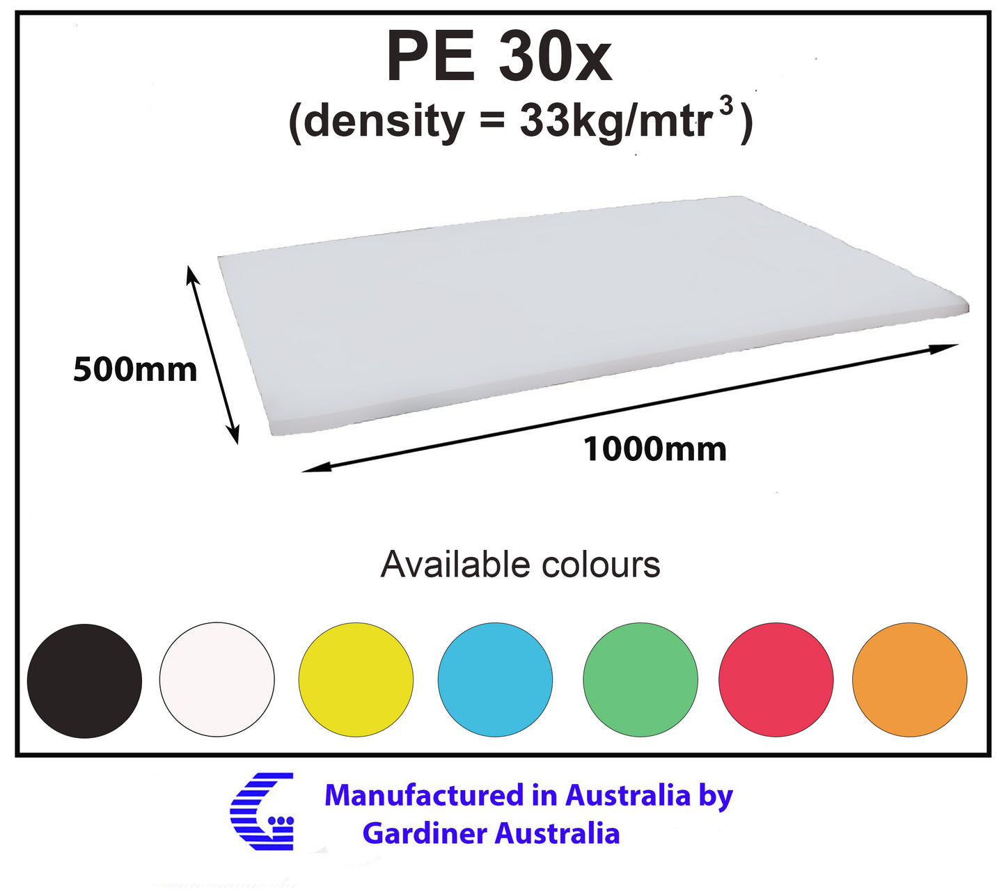 PE 30x (33 Kg/mtr3) foam sheet